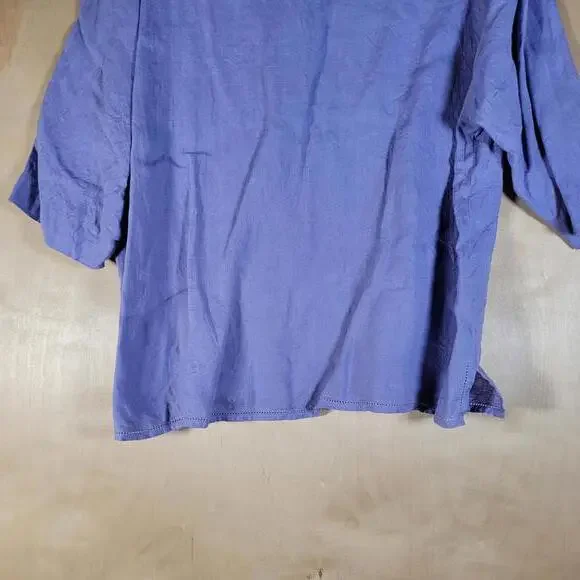 Talbots Petites Irish Linen Lilac Button Front Shirt Women Petite Size 16P - Picture 9 of 10